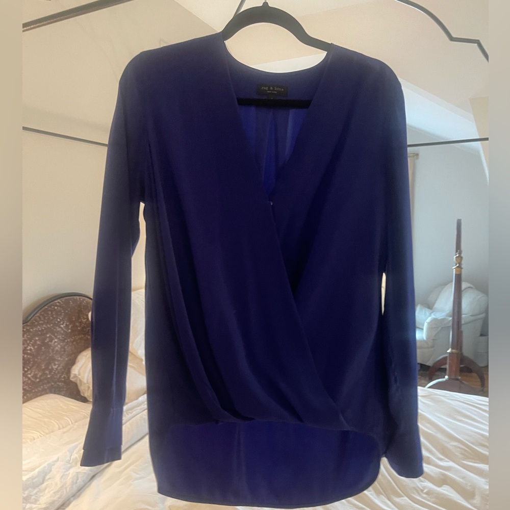 Rag’n’Bone cobalt blue silk shirt. Excellent condition.